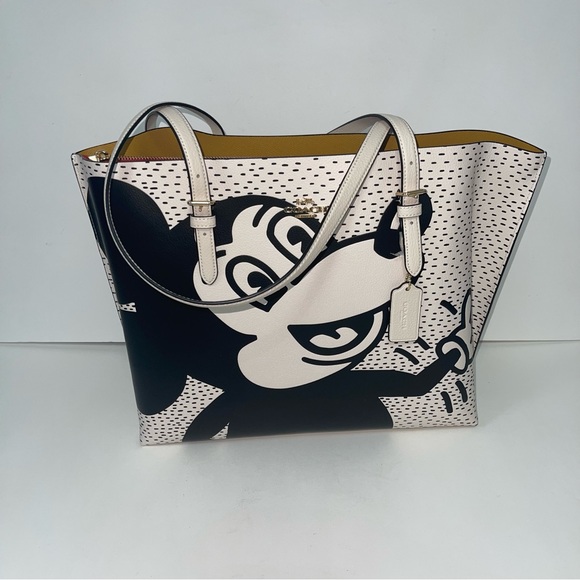 Coach Disney Mickey Mouse X Keith Haring Mollie Tote / Black, Gold & Chalk Multi - Picture 16 of 17